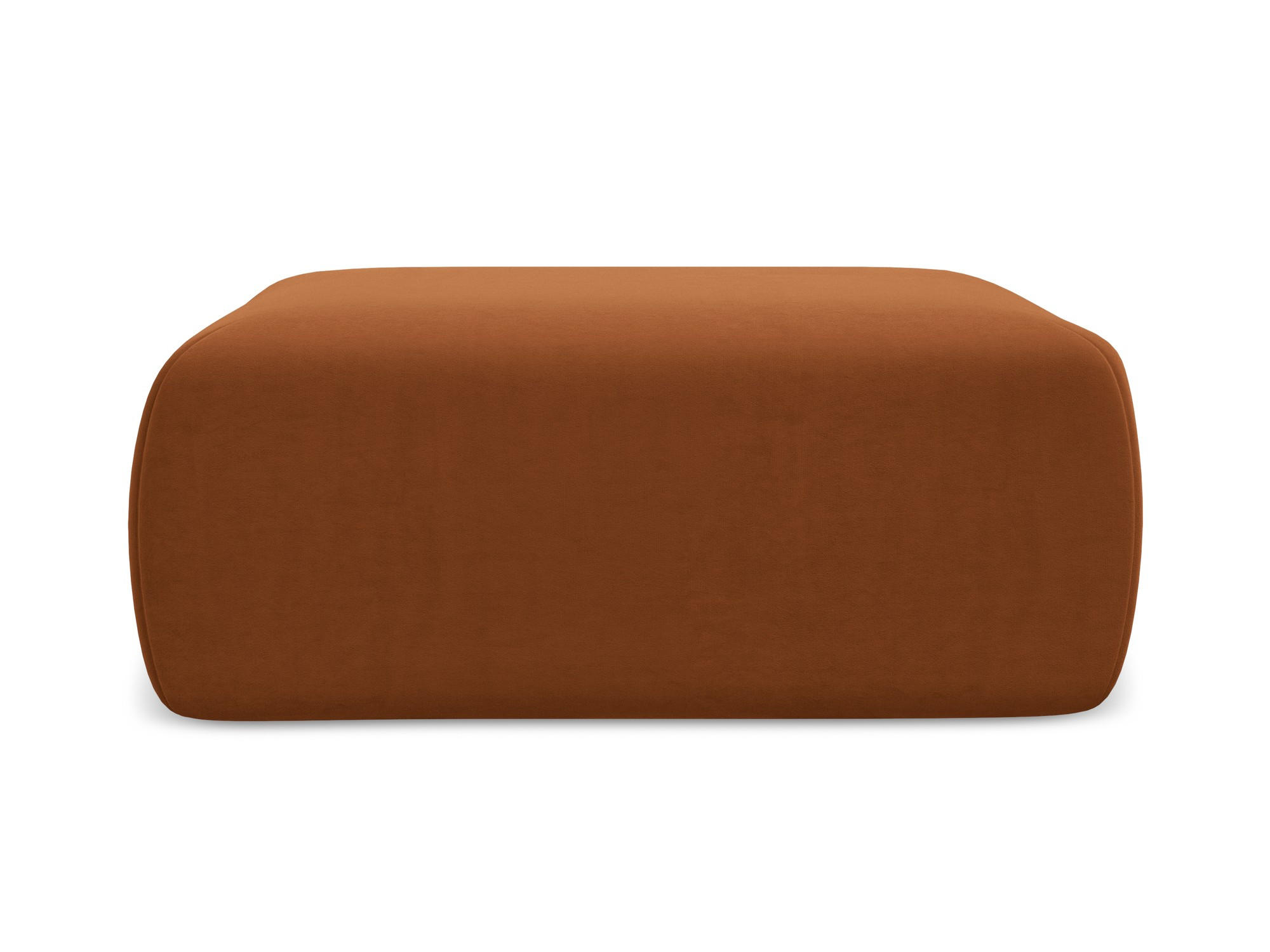 POUF Samt Stoff Orange - Terra cotta/Schwarz, Kunststoff/Textil (102/40/62cm) - Makamii