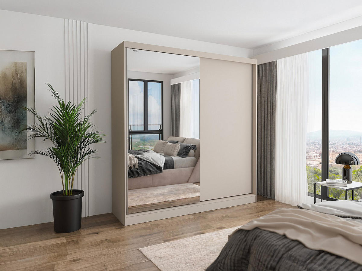 KLEIDERSCHRANK - 200.2 x 58.5 - holz - beige Ochira - Beige, Holz (200.2/215.6/58.5cm) - Vente-Unique