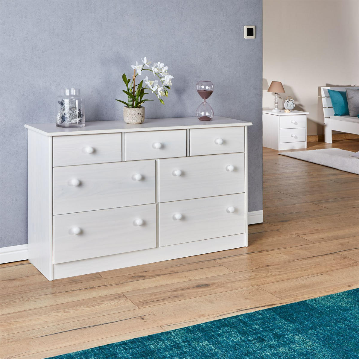 KOMMODE RONDO - Weiß, Holz (117/74/35cm) - IDIMEX