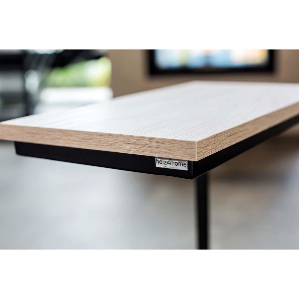 BEISTELLTISCH - Sonoma Eiche / Metall - 64 x 25 x 67cm - Schwarz/Naturfarben, Holzwerkstoff/Metall (64/25/67cm) - holz4home