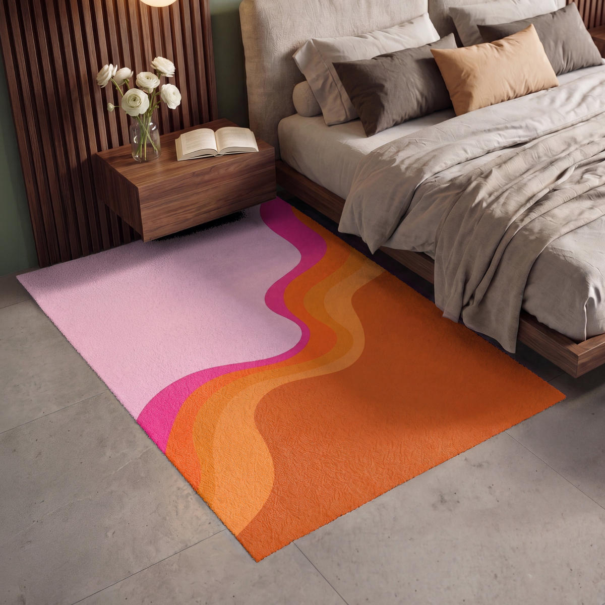 TEPPICH - Retro - Wellen - Farbenfroh - 140x200 cm - Multicolor, Kunststoff/Textil (140/0.4cm) - OnlyWow
