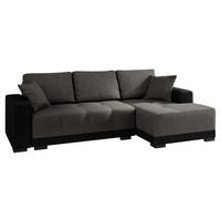 ECKSOFA Dallas, Seite: Rechts - Schwarz/Grau, Holz/Textil (240/140cm) - MIRJAN24