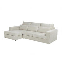 LINKES Ecksofa aus beigefarbenem Cord – MONDOVI - Beige, Textil (271/167cm) - Vente-Unique