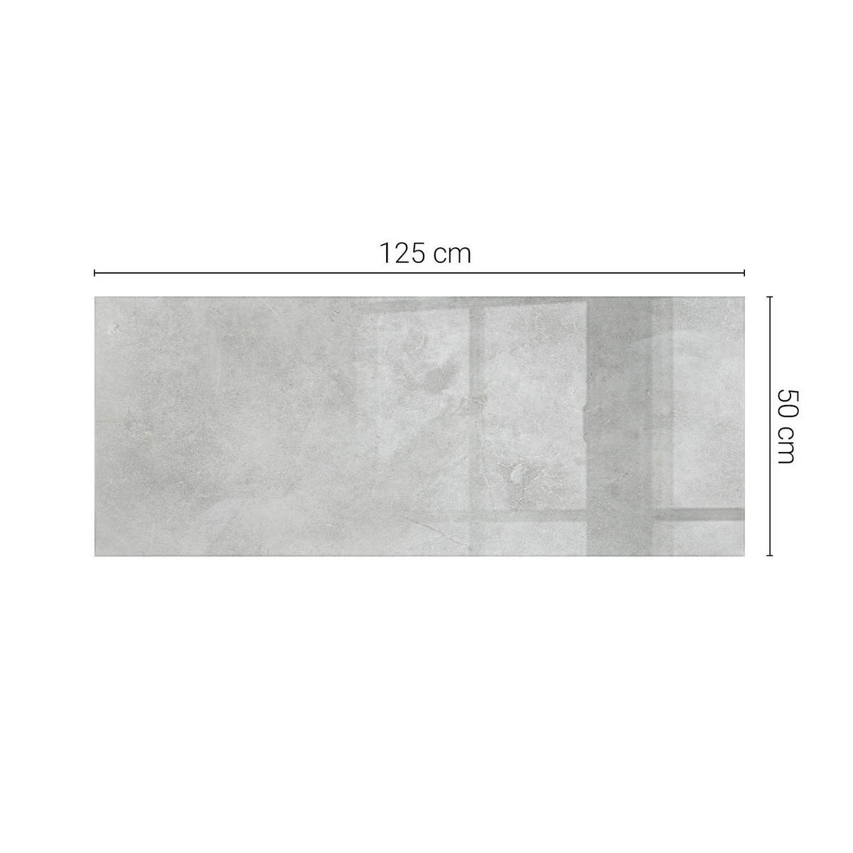 TISCHPLATTE 125x50 cm Betonoptik mit Rissen - Weiß/Grau, Glas (125/50/0.4cm) - TULUP