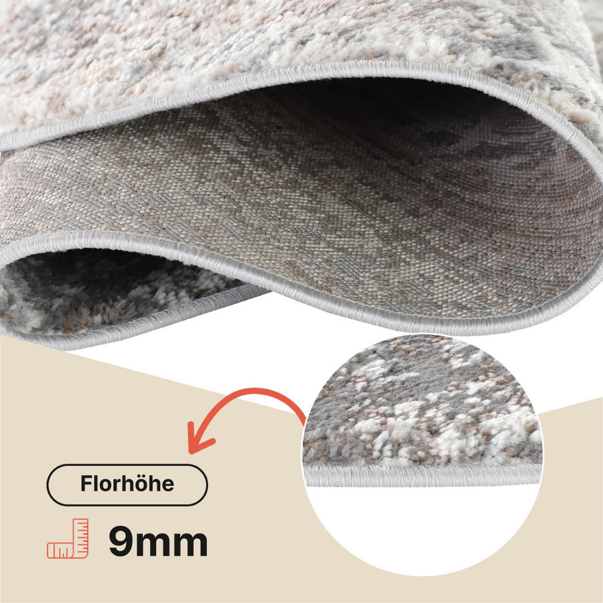 TEPPICH VALLEY Grau Rund 200/200 cm - Grau, Textil (200/200cm) - Tapiso
