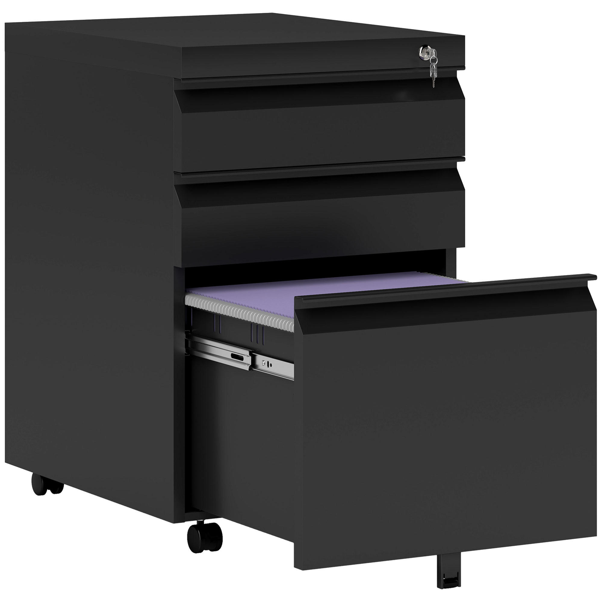 ComfortXL Rollcontainer Schwarz 48x60x39 cm