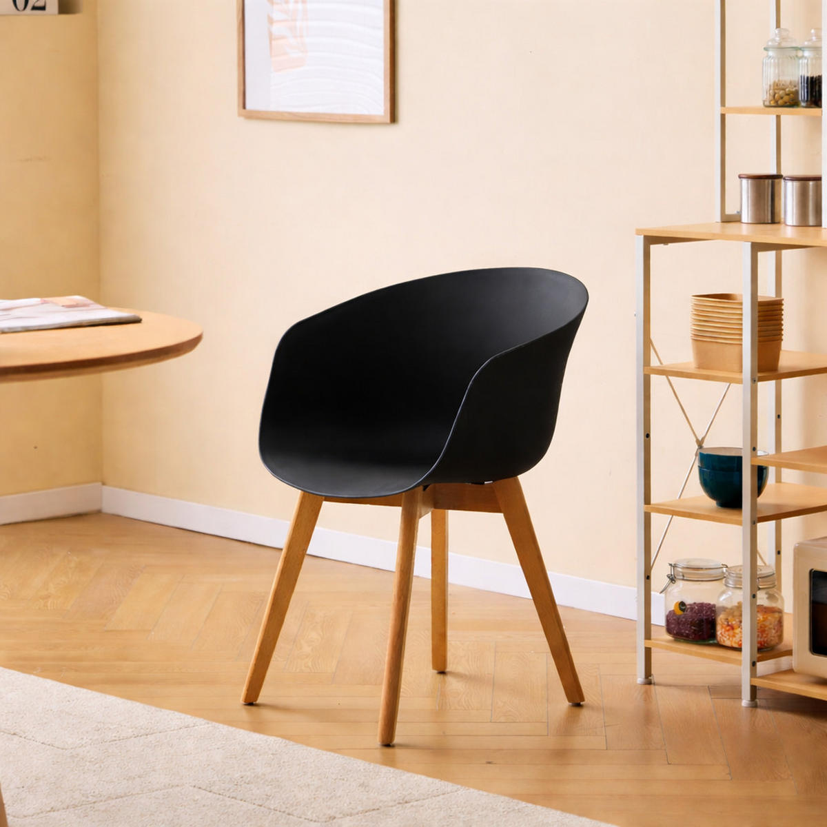 STUHL 4er-Set Polypropylen Schwarz - Schwarz, Kunststoff (55/76/56cm) - Nordlys