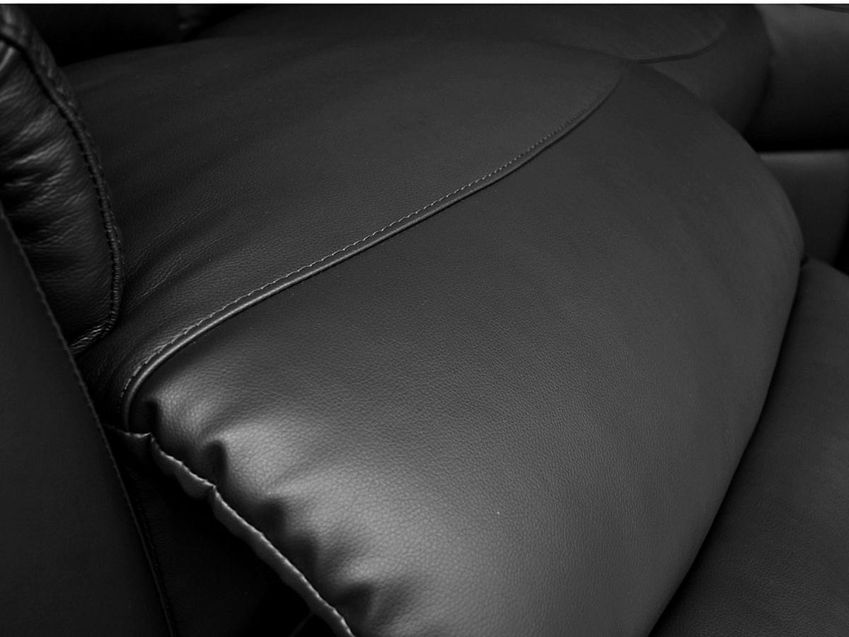 RELAXSOFA - 5 Personen - leder - schwarz Evasion - Schwarz, Leder (217/100/217cm) - Vente-Unique