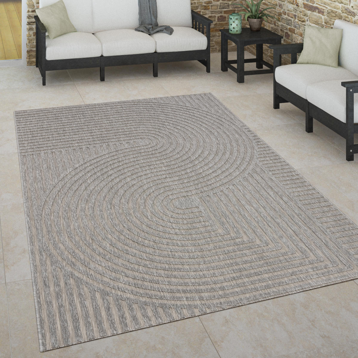 OUTDOORTEPPICH 160/230 cm Brugge 227 - Grau, Textil (160/230cm) - Paco Home