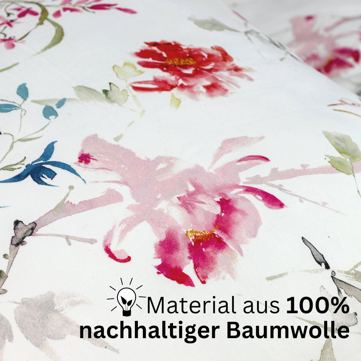 SATIN BETTWÄSCHE FLORENCE - Multicolor, Textil (135/200cm) - Schöner Wohnen
