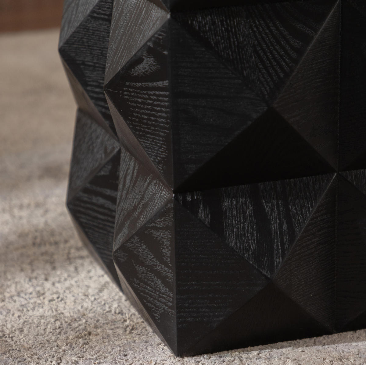 COUCHTISCH 60 cm Schwarz aus Massivholz und MDF im Vintage-Stil - Schwarz, Holzwerkstoff (37/37/60cm) - OKMYHOME