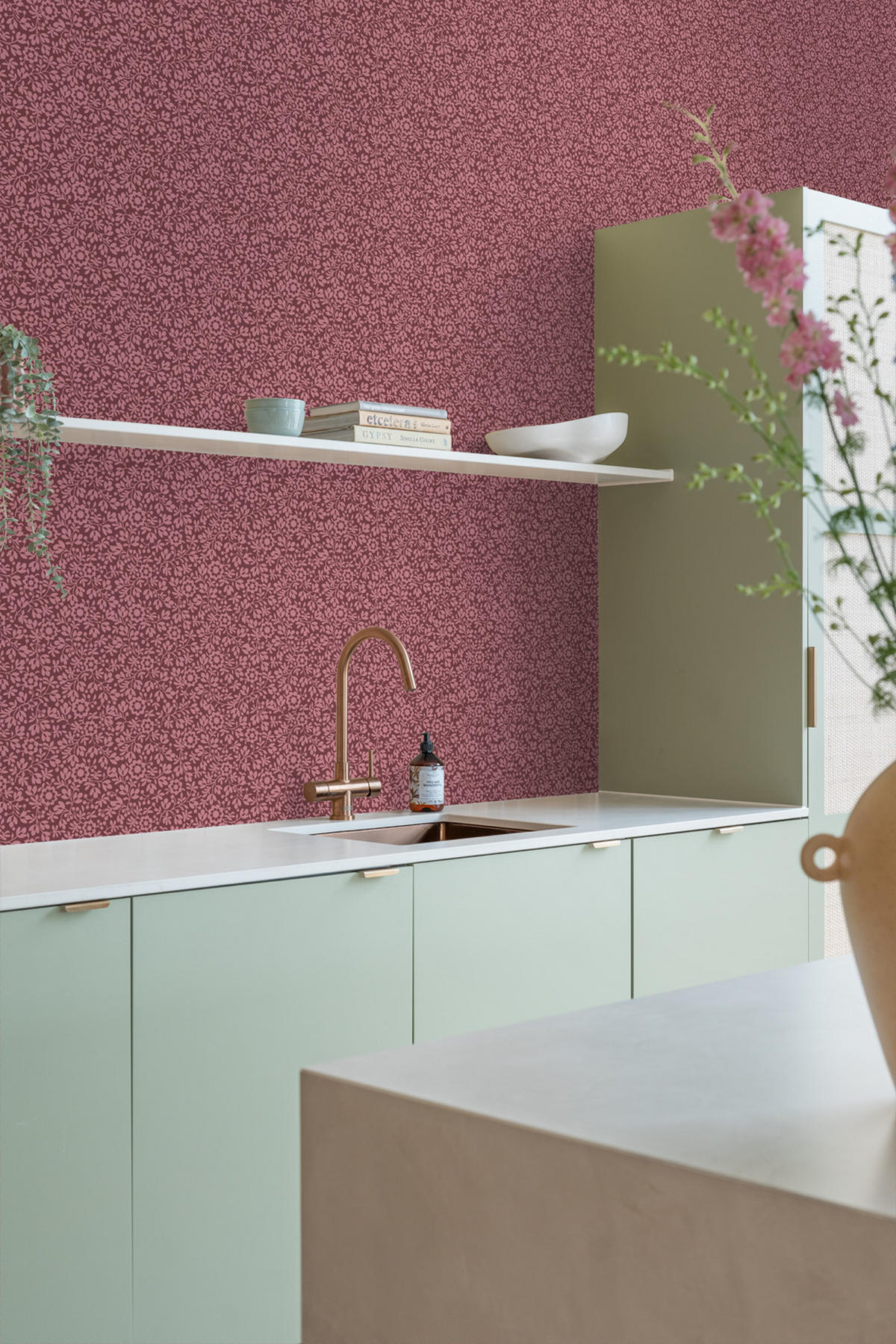 TAPETE Blumen 50 x 900 cm - Lila, Papier (50/900cm) - ESTAhome