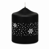 ADVENTSKERZEN Nevis in Samtlook Schwarz 8 x 6 cm, 4er Set - Schwarz, Paraffin (6/8/8cm) - Kopschitz Kerzen