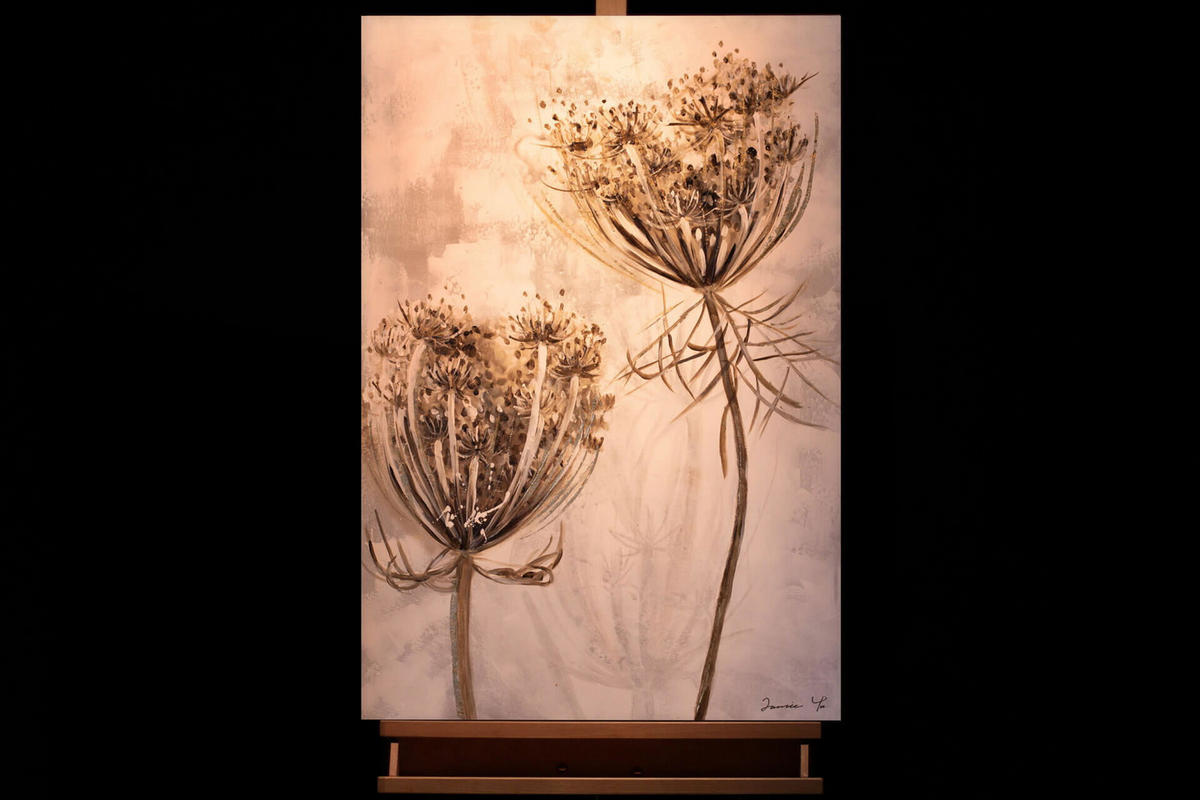 ACRYLBILD HANDGEMALT 60/90 cm - Beige, Holz/Textil (1.96/90cm) - KUNSTLOFT