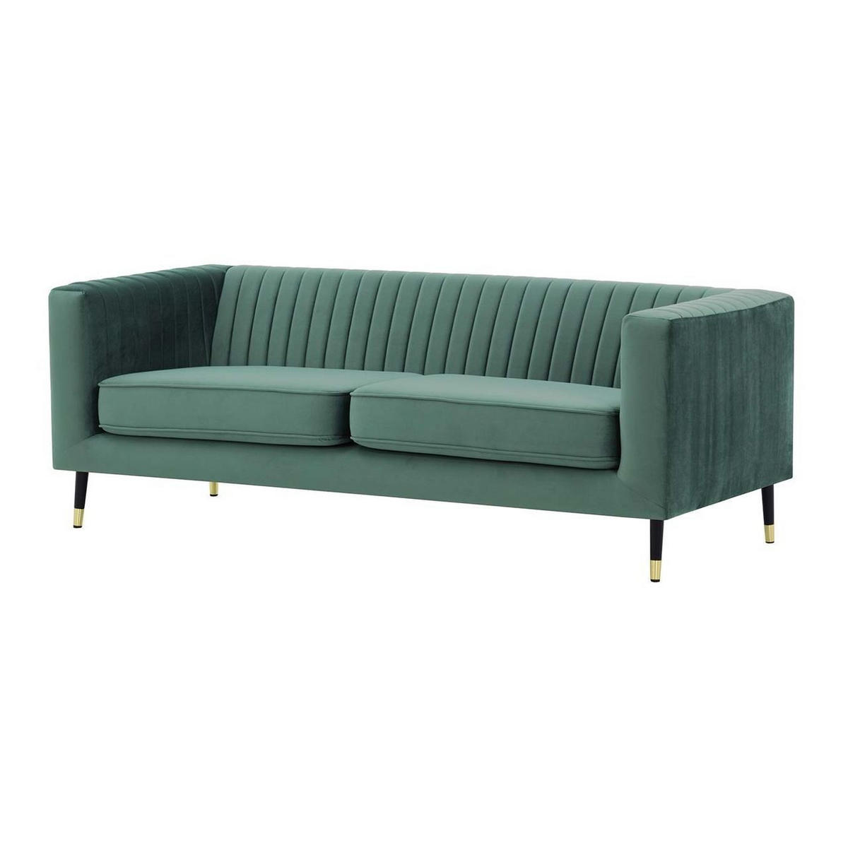 DREISITZER SOFA Slender-Velluto 12 - Blau, Holz/Textil (201/71/83cm) - SLF24