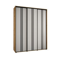 SCHWEBETÜRENSCHRANK 235,2/200/60 3-türig - Schwarz/Weiß, Holz/Metall (200/235/60cm) - Abiks Möbel