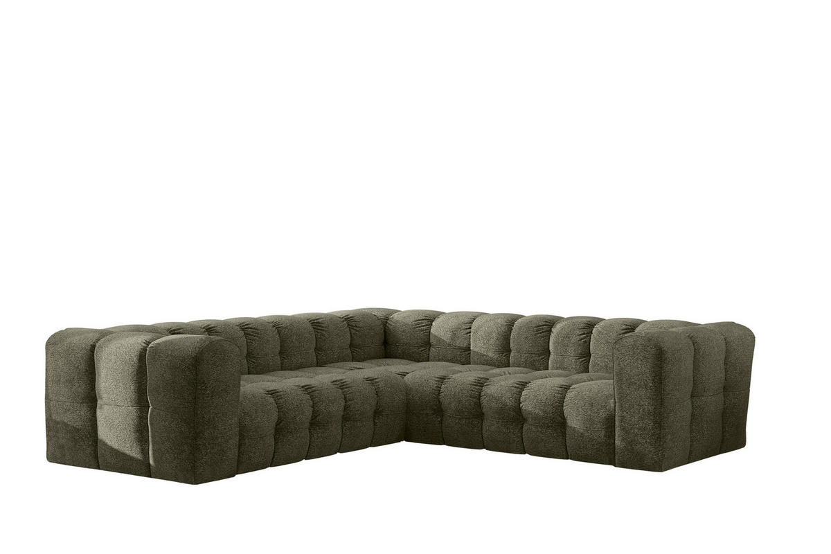 ECKSOFA Corner Mit Steppung BALOO, Chenille-Stoff Arena, Grün - Grün, Holz (270/270cm) - Kaiser Möbel