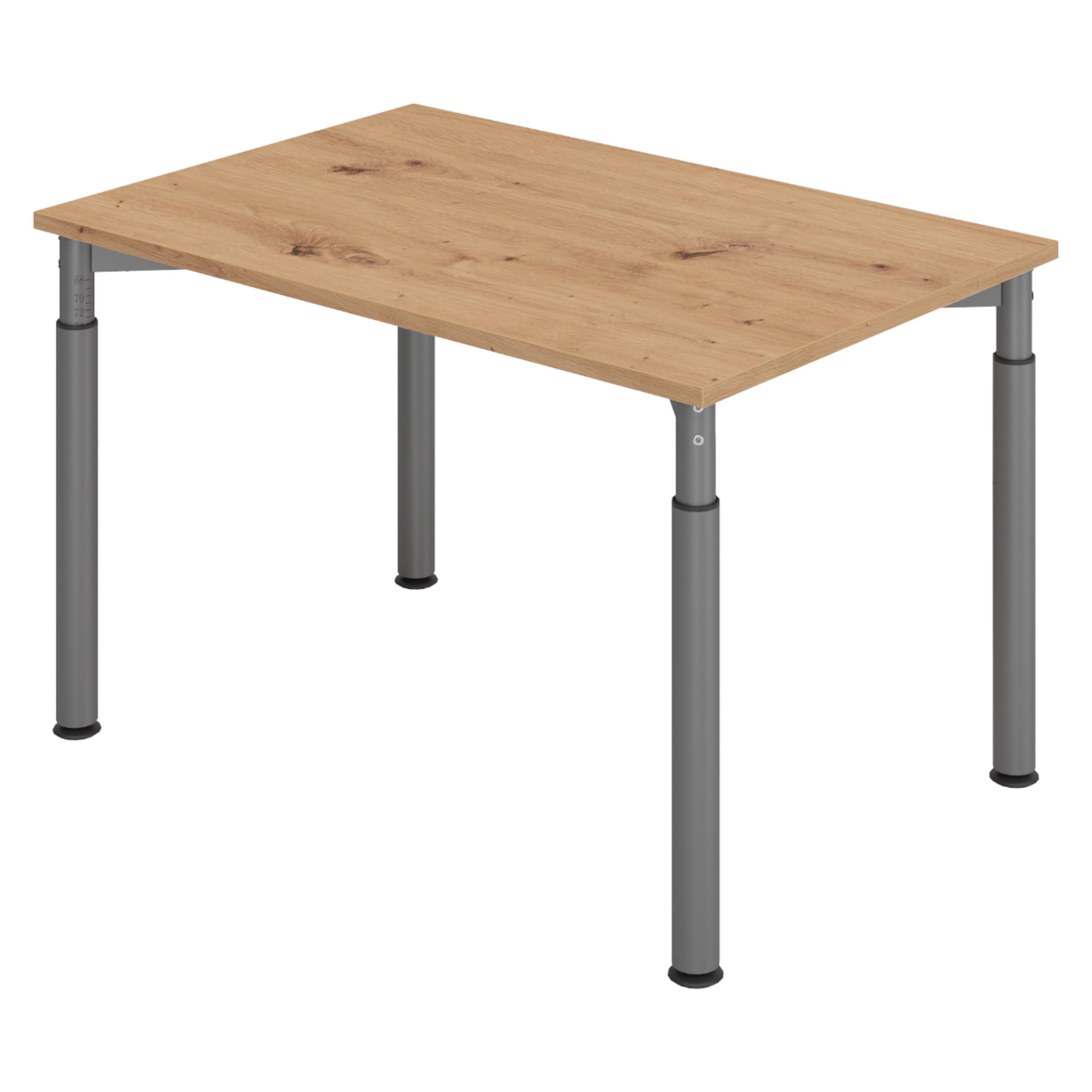 SCHREIBTISCH Serie-Y 80/120/74 cm in Wildeiche/Graphitfarben - Wildeiche/Graphitfarben, Holzwerkstoff (80/120/74cm) - bümö