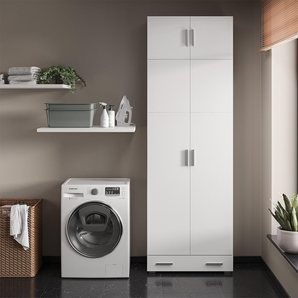 AKTENSCHRANK Ingo Weiß 80 x 182.4 cm mit Schrankaufsatz und Schublade - Weiß, Holzwerkstoff (80/182.4/37cm) - Vicco