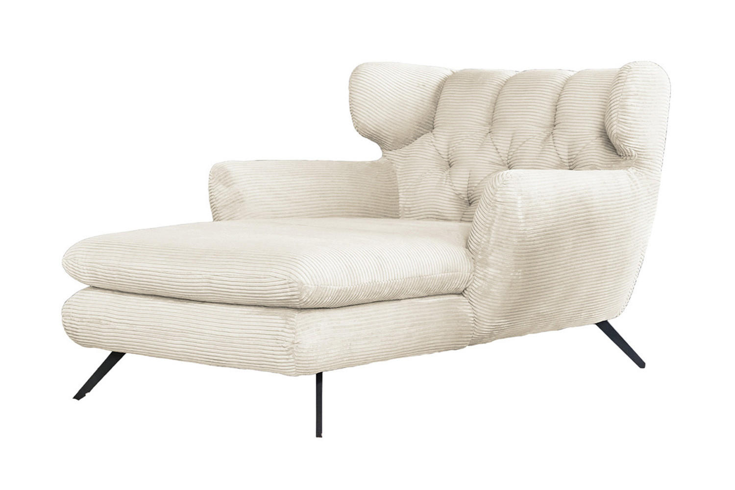LONGSEAT CHAMRE Beige - Beige/Schwarz, Textil/Metall (130/95/160cm) - KAWOLA