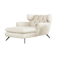 LONGSEAT CHAMRE Beige - Beige/Schwarz, Textil/Metall (130/95/160cm) - KAWOLA