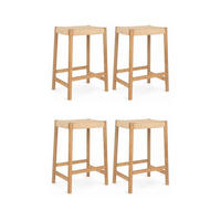 BARHOCKER-SET 4 Stück in Rattan / Eiche Wildeiche - Honigeiche/Eichefarben, Holz/Papier (44/66/37cm) - Furnhouse