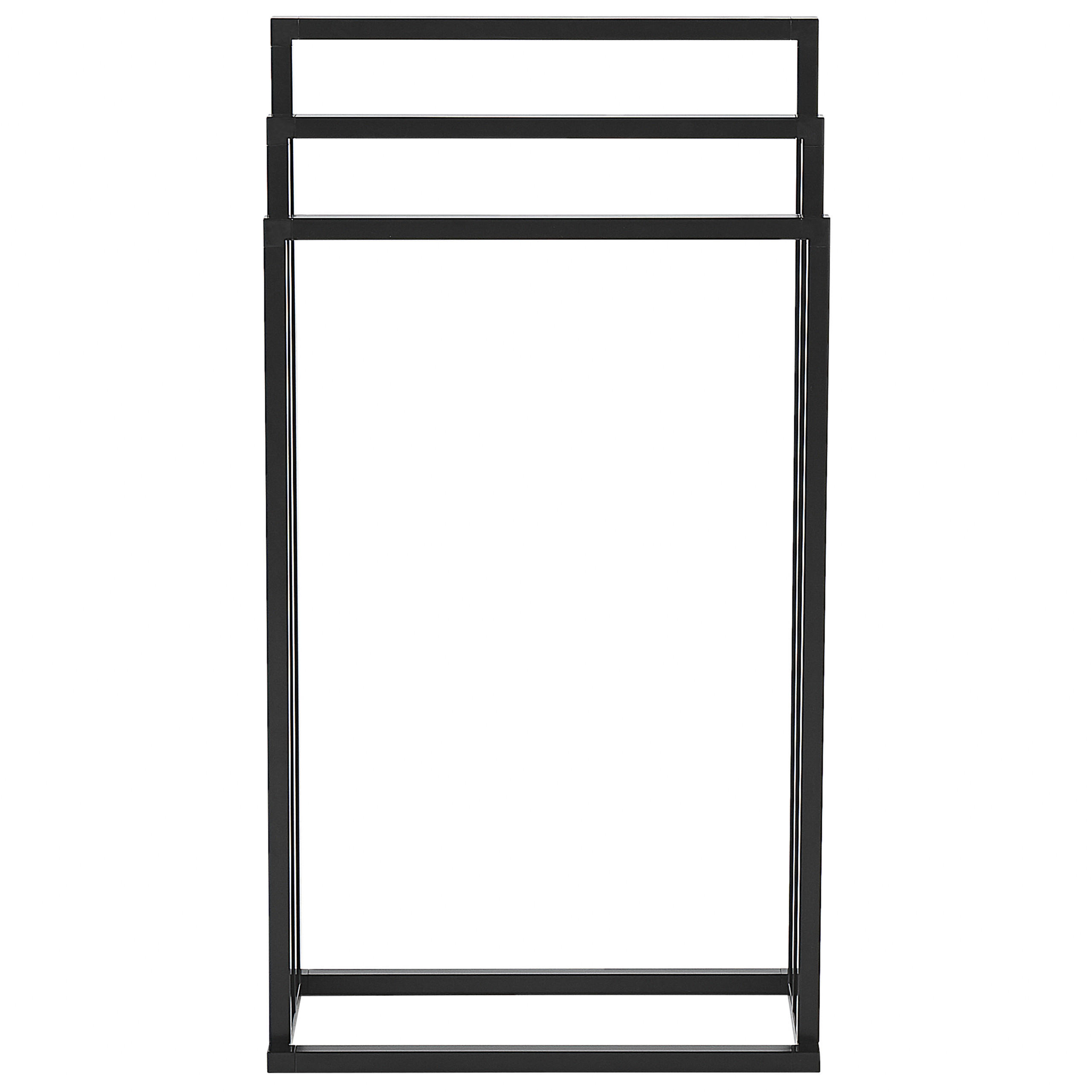 HANDTUCHSTÄNDER schwarz 45 x 84 cm 3 Arme Charras - Schwarz, Metall (45/84/21cm) - Beliani