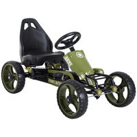 GO Kart Kettcar mit Handbremse Kinder Tretauto Tretfahrzeug ab 3 Jahre Grün - Grün, Metall (105/54/61cm) - HOMCOM