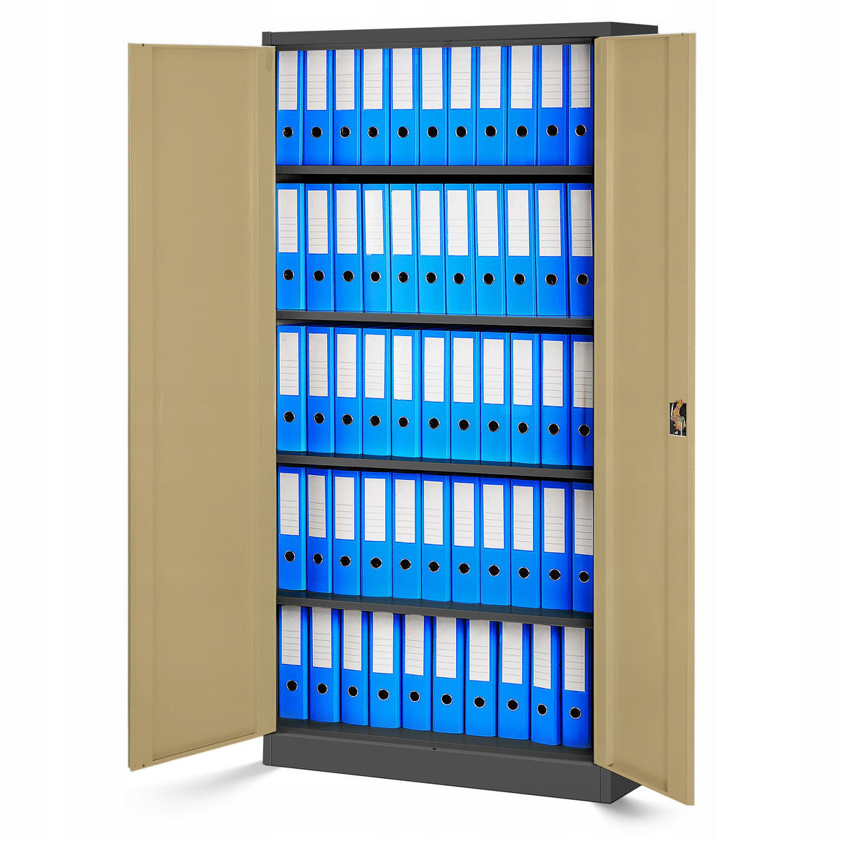 AKTENSCHRANK JAN 185x90x45 cm - Braun/Weiß, Metall (90/185/40cm) - Jan Nowak