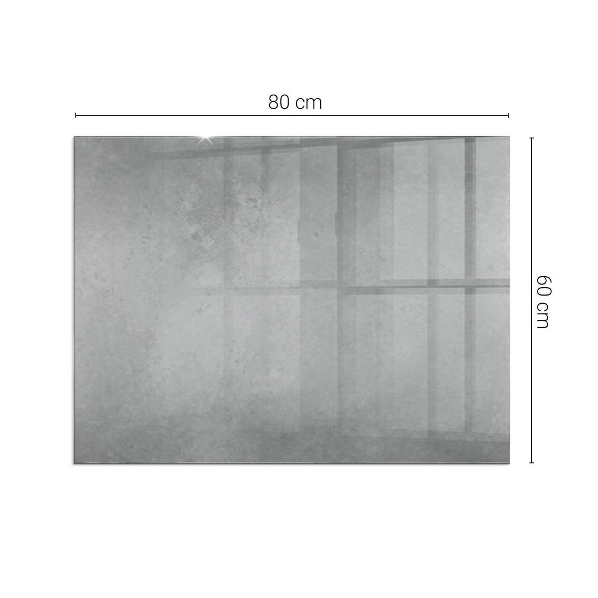 GLASPLATTE für Kamin 80x60 cm Grau - Grau, Glas (80/60/0.4cm) - ArtPrintCave