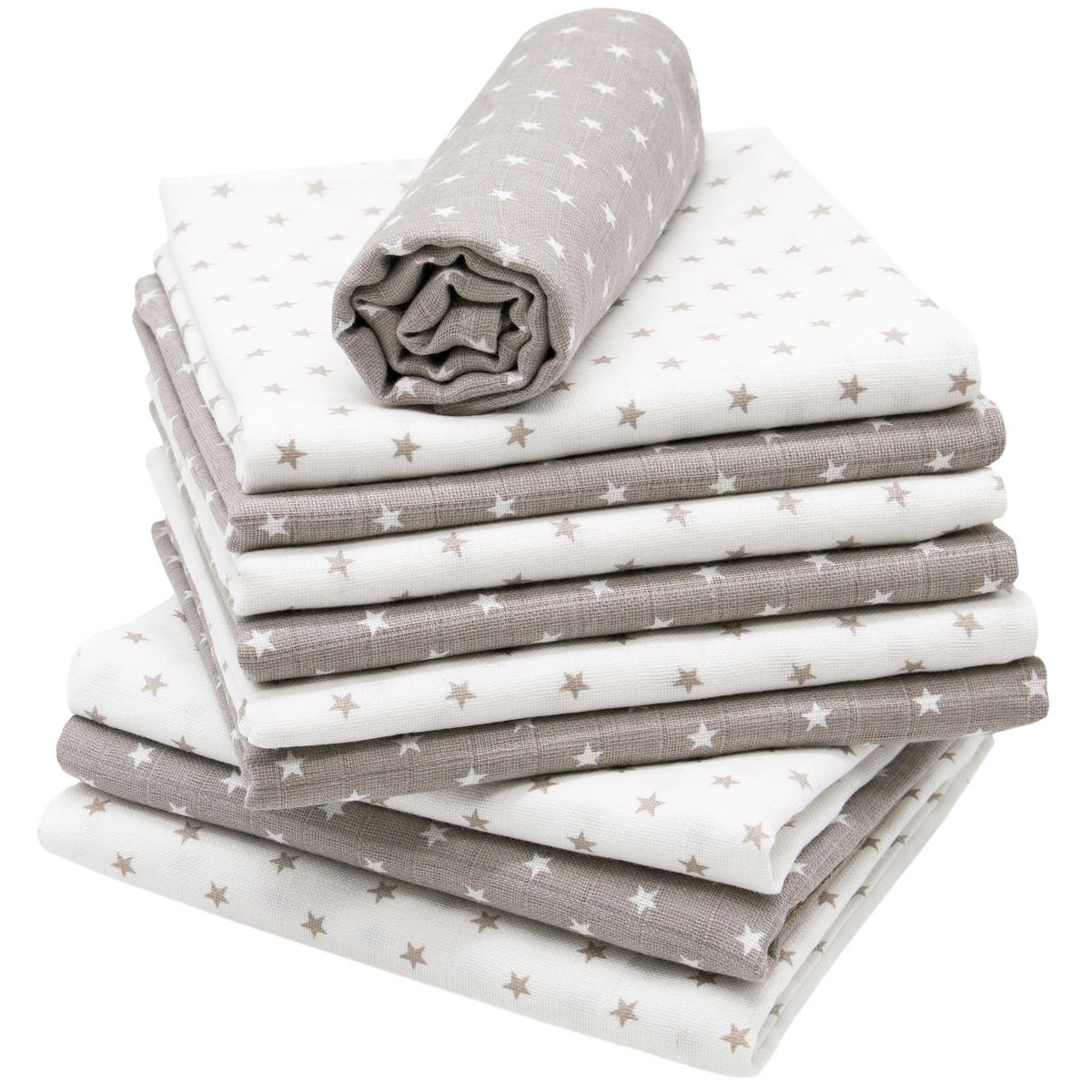 SPUCKTÜCHER, 10er-Set, 80x80 cm, 100% Baumwolle, farblich sortiert - Multicolor, Textil (80/80cm) - Zollner