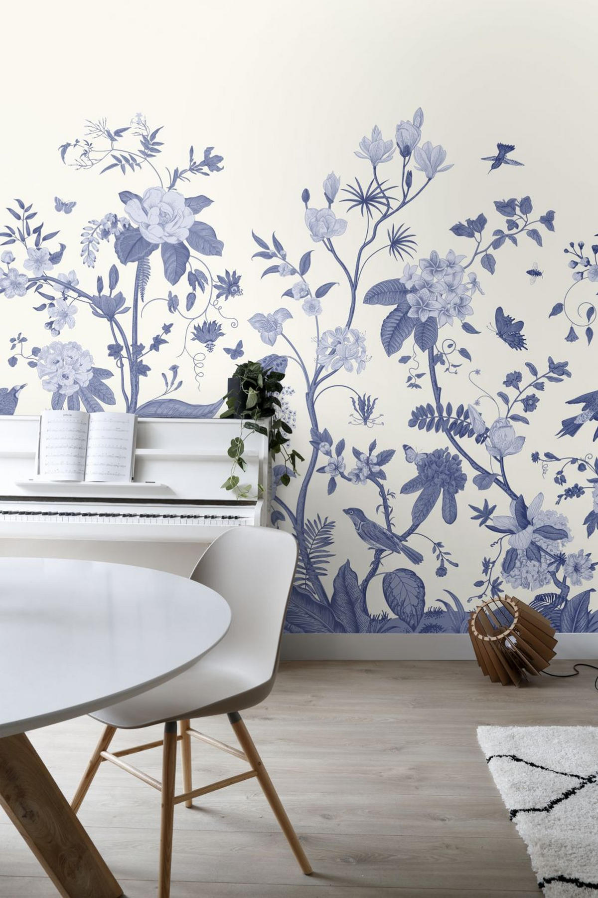 FOTOTAPETE Toile de Jouy 2.5 x 2.79 m - Blau, Papier (250/279cm) - ESTAhome