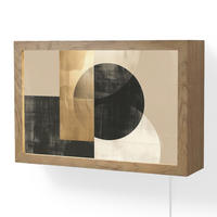 NÁSTĚNNÁ LAMPA Abstraktní - Moderní - Černá - Zlatá 30x20 cm - písková barva, kompozitní dřevo (30/20/8cm) - OnlyWow