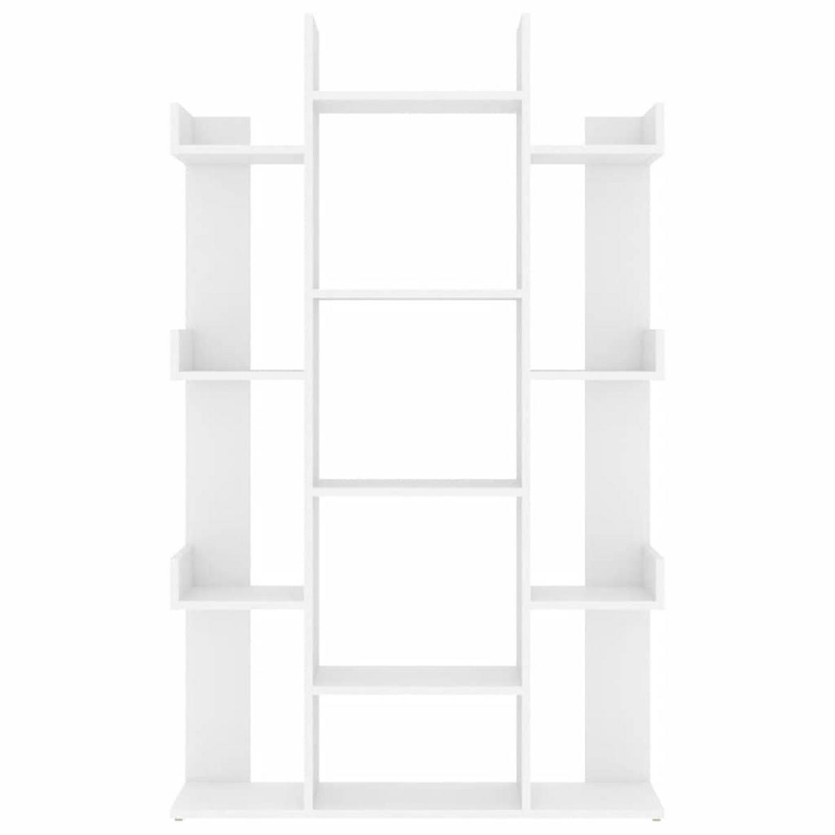 BÜCHERREGAL Baumform 86/25,5/140 cm aus Holzwerkstoff Weiß - Weiß, Holz (86/140/25.5cm) - vidaXL