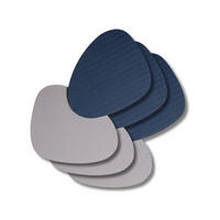 UNTERSETZER - Veganes Leder - Grau / Blau - Organic - doppelseitig - 13 x 11 cm - 6 Stück - Blau, Kunststoff (11/13cm) - Cookinglife