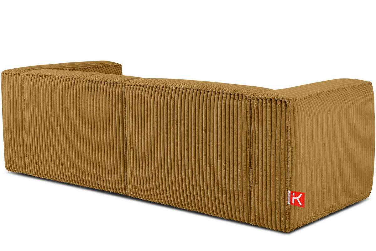 3-SITZER-SOFA FEROX Modern, Cord-Stoff, gelb - Gelb, Textil (246/73/96cm) - KONSIMO®