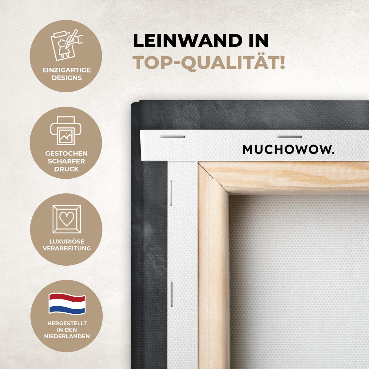 LEINWANDBILD Blätter - Gold - Baum - Fels Wandbild Wohnzimmer 60x80 cm - Schwarz, Textil (60/80cm) - MuchoWow