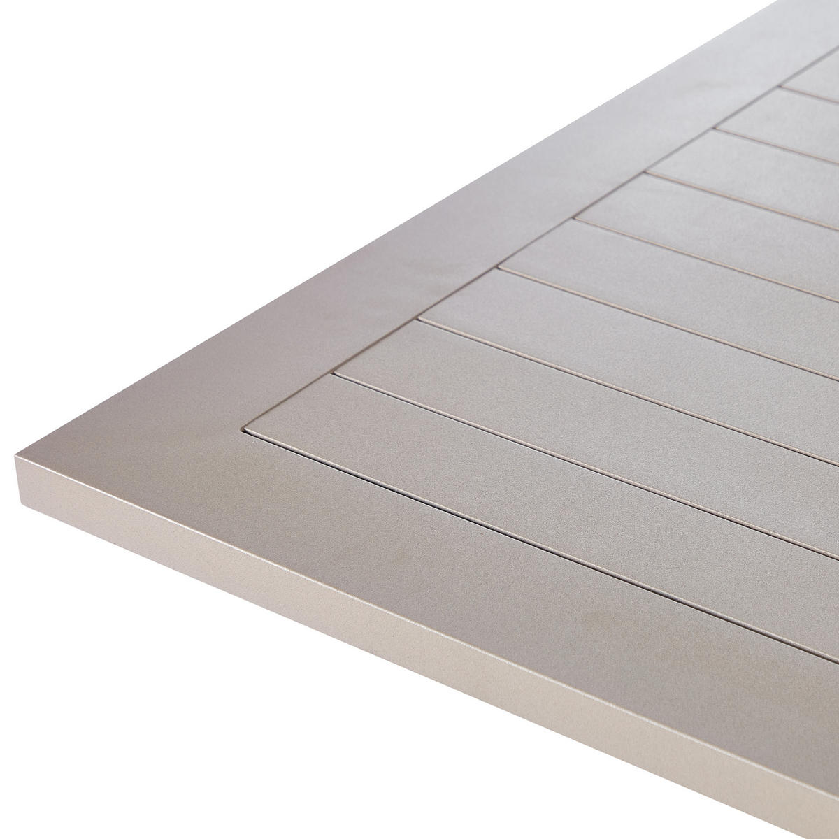 GARTENTISCH 200/105 cm Metall Taupe Cascais - Beige, Metall (200/105/74cm) - Beliani