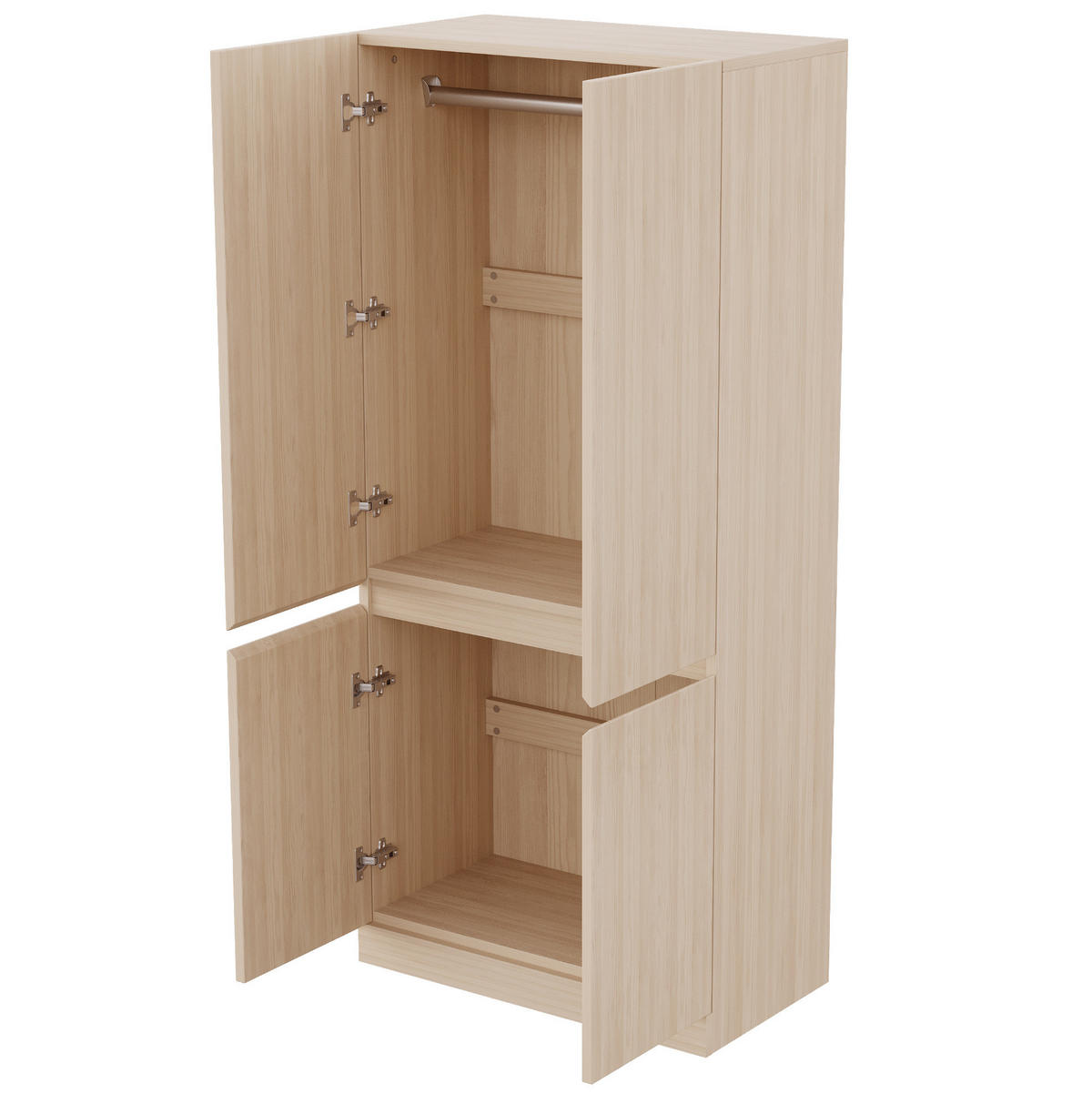 KLEIDERSCHRANK 70/170/40 cm Holzfarbe aus Holz mit Doppeltüren - Naturfarben, Holz (40/170/70cm) - OKMYHOME