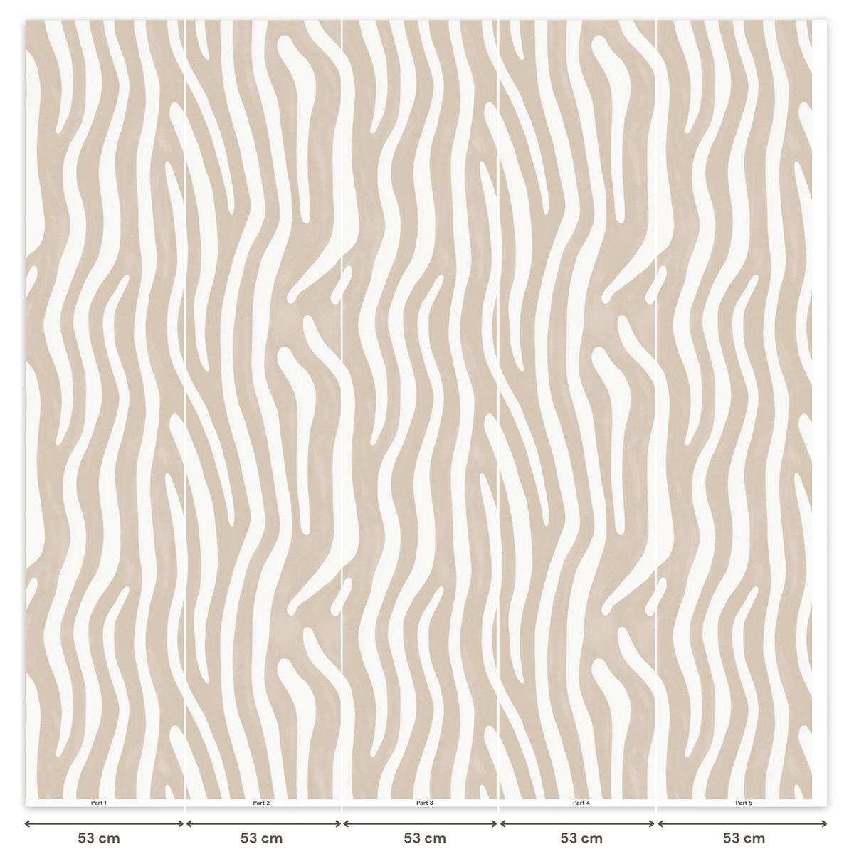 TAPETE - Abstrakt - Zebra - Beige - 260x280 cm - Beige, Papier (260/280cm) - OnlyWow
