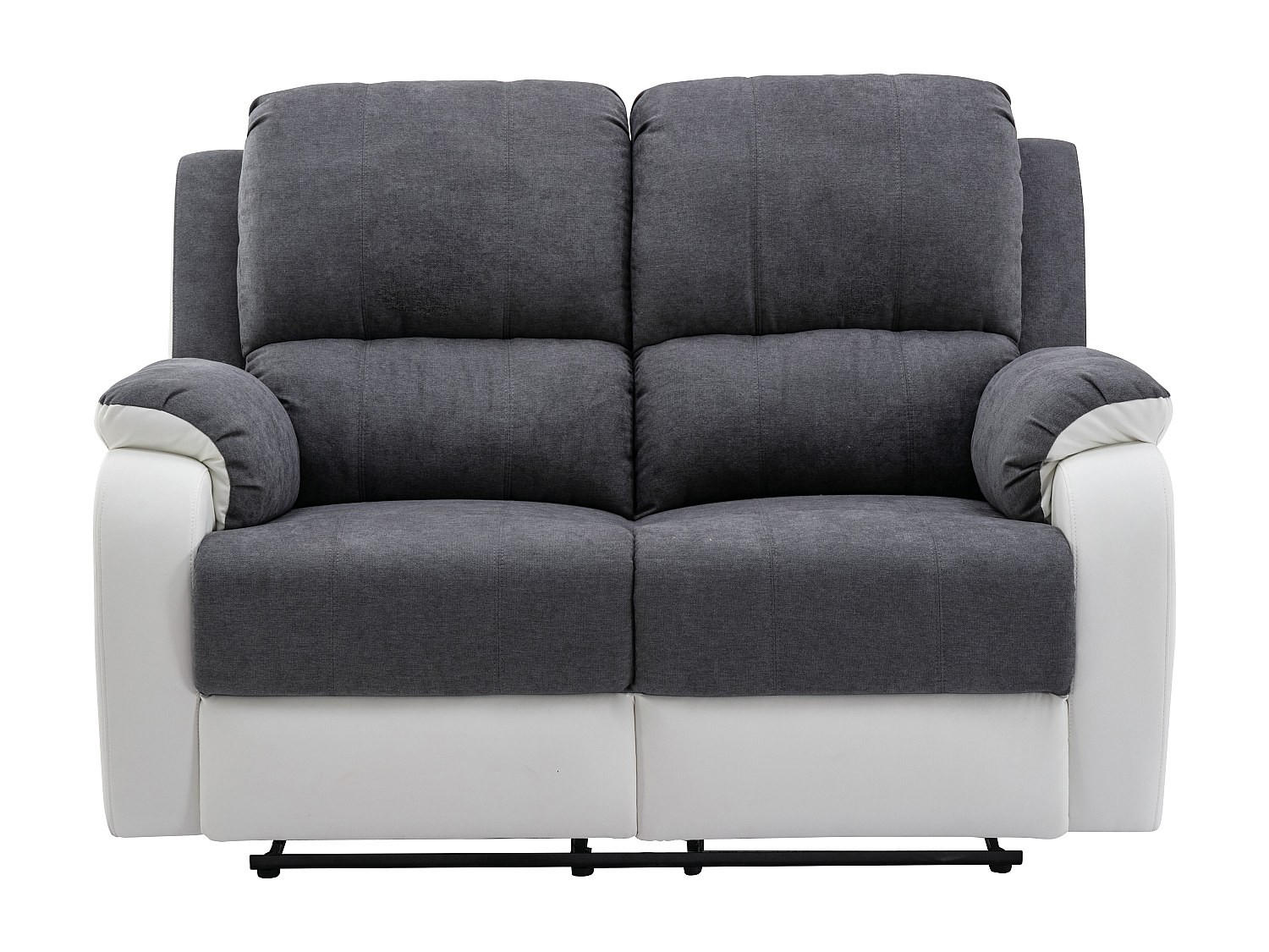 RELAXSOFA - 2 Personen - stoff - grau, weiß Brody - Weiß, Kunststoff/Textil (148/99/98cm) - Vente-Unique