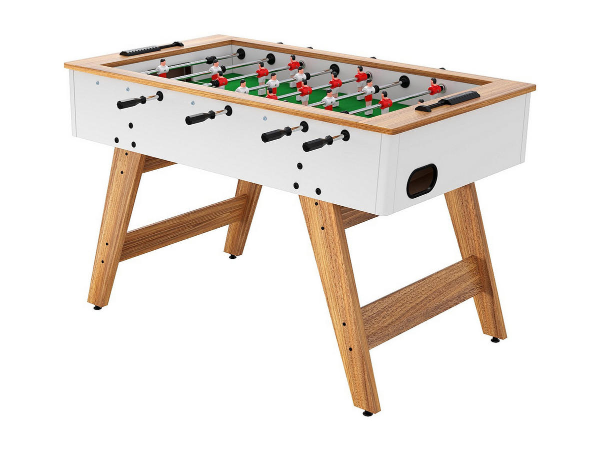 TISCHFUSSBALL - 141.4 cm x 76 cm - holz - naturfarben hell, weiß Pirna - Naturfarben/Weiß, Holz (141.4/76cm) - Vente-Unique