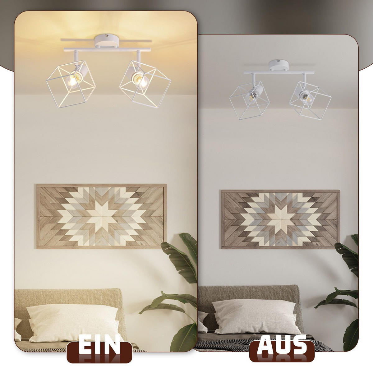 STRAHLER Fürth 2-flammig 26.8/10/17 cm - Weiß, Metall (26.8/10/17cm) - Nettlife