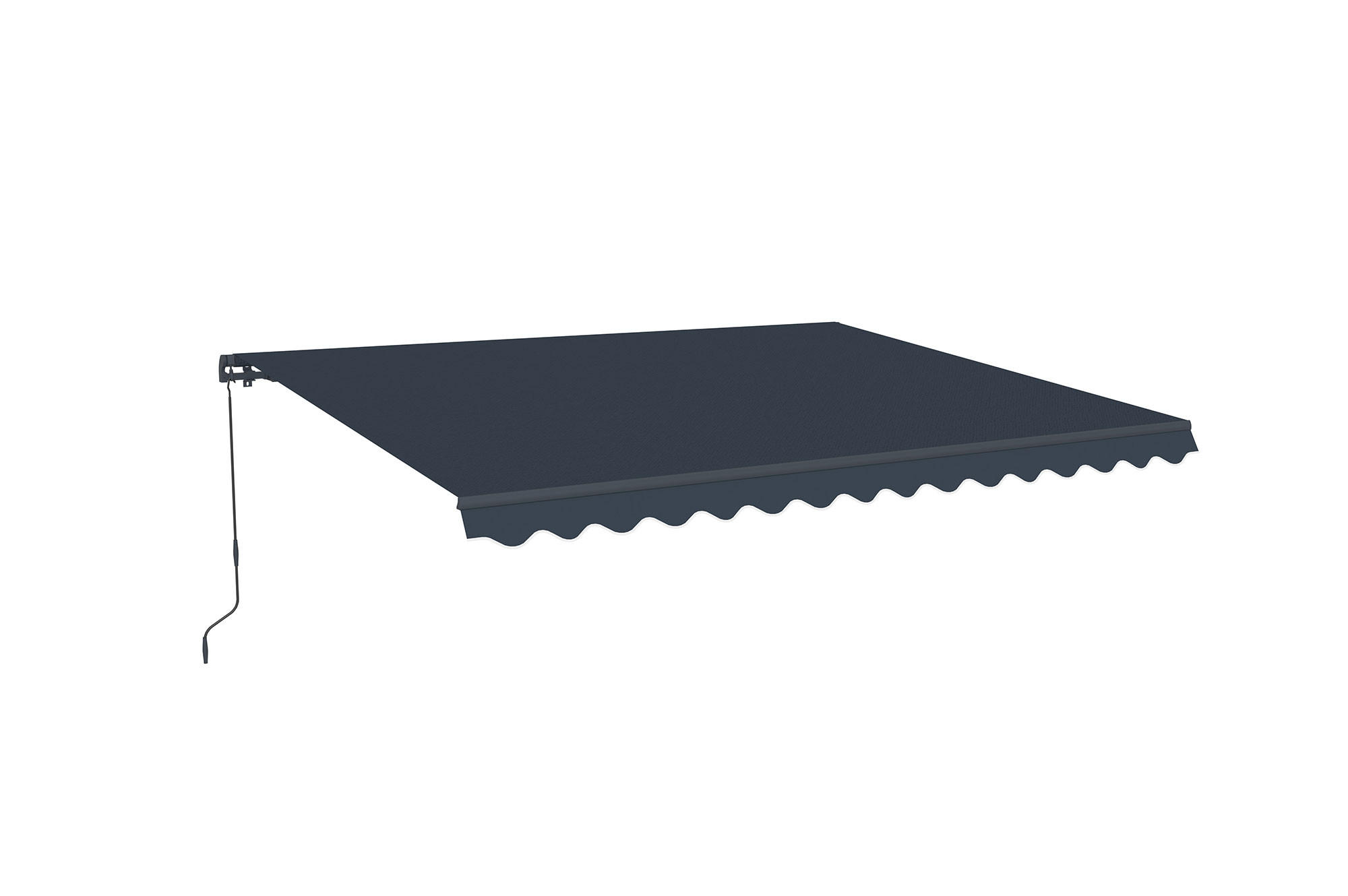 EINTEILIGE MARKISE Vecchio Grau 4m x 3m - Premium-Leinwand 320g/m² - Grau, Metall (395/270/300cm) - Cazeboo