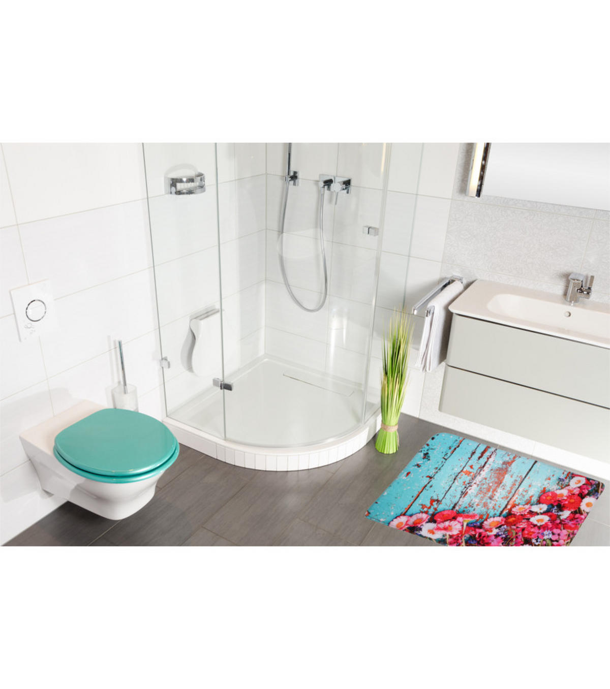 BADTEPPICH Spring 70 x 110 cm - Blau, Textil (70/110cm) - Sanilo