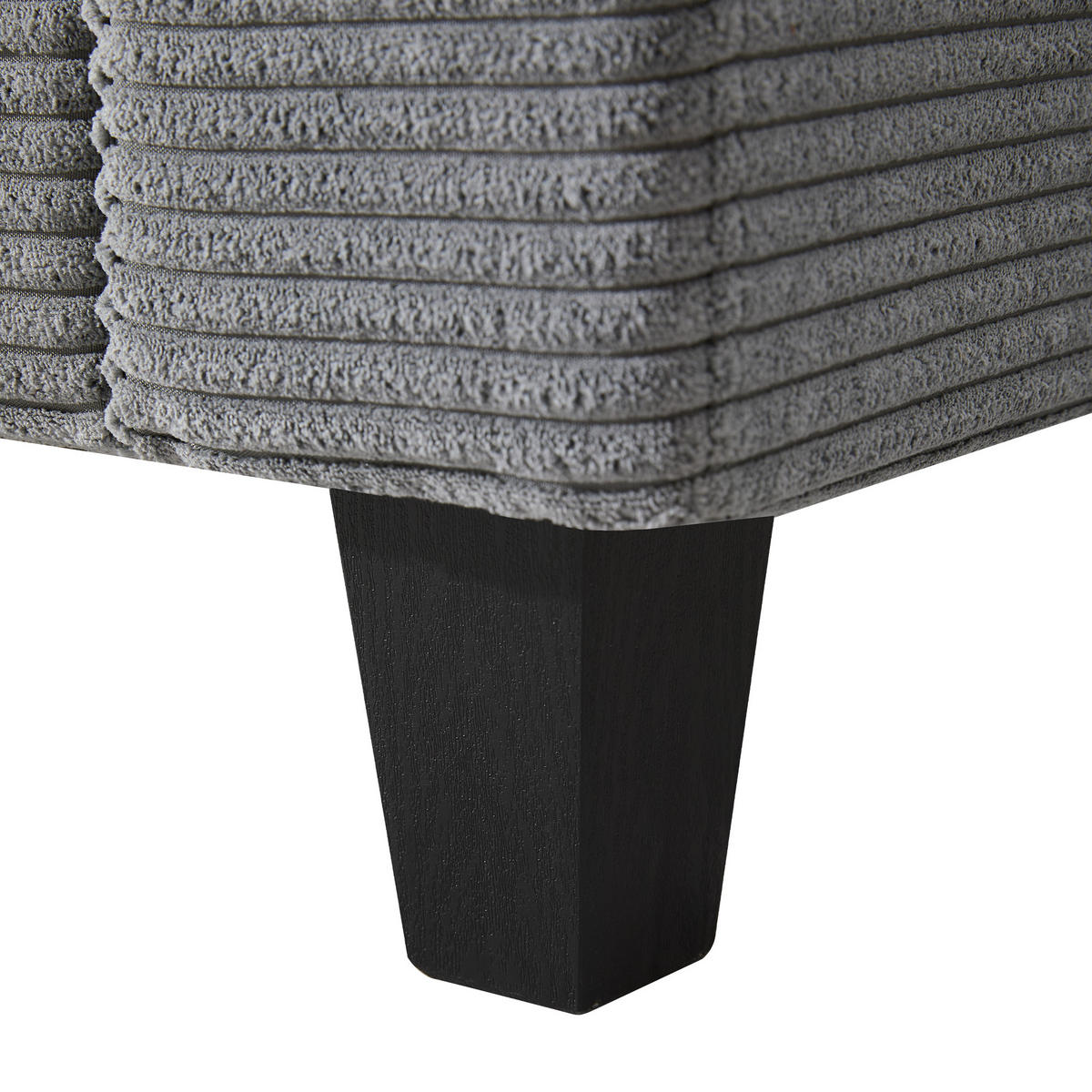4-SITZER ECKSOFA Cord Grau mit USB, Becherhaltern und Stauraum - Grau, Holzwerkstoff/Kunststoff (229/149.5cm) - WISHDOR