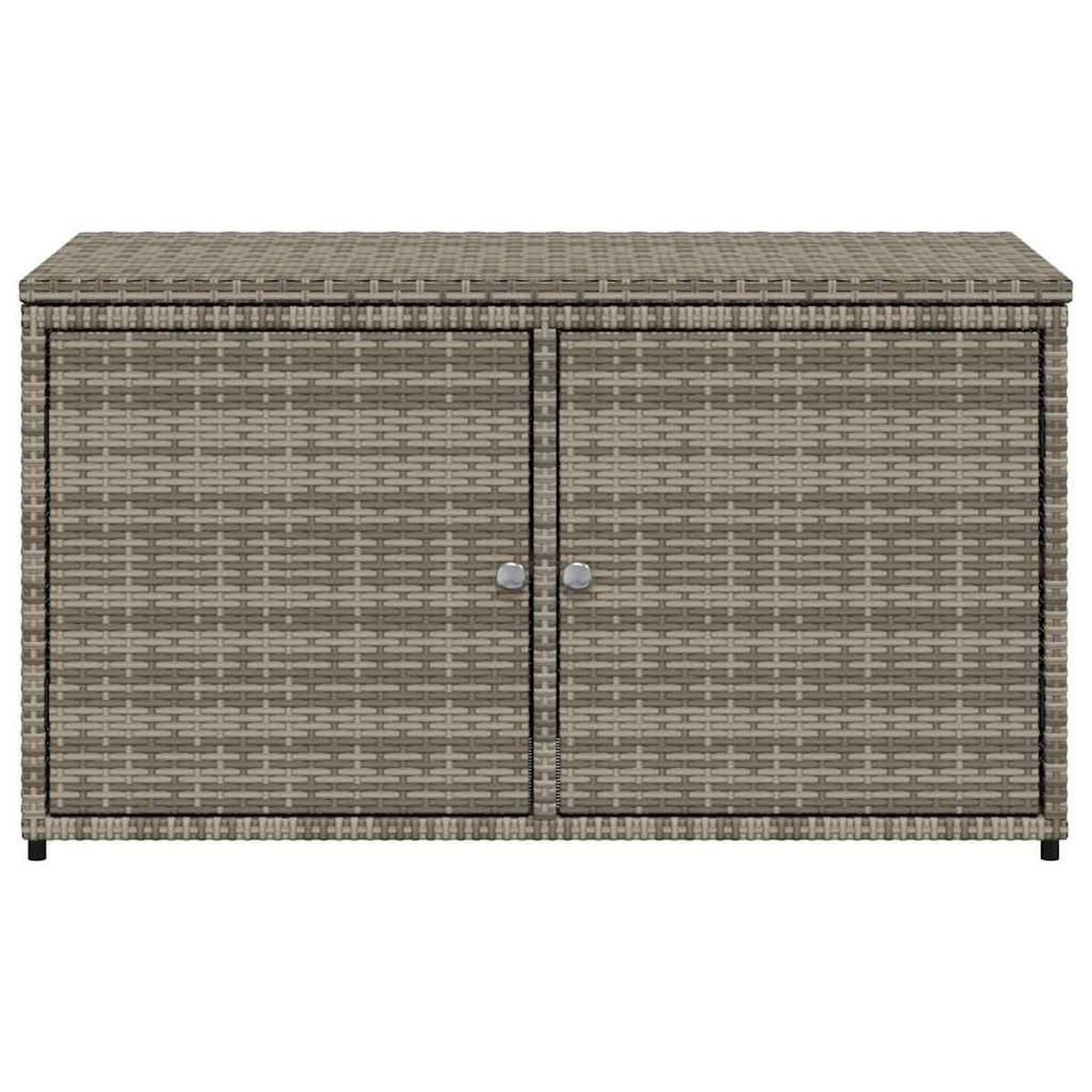 GARTENSCHRANK Grau 110/55/60,5 Cm Poly Rattan - Grau, Kunststoff (55/60.5/110cm) - vidaXL
