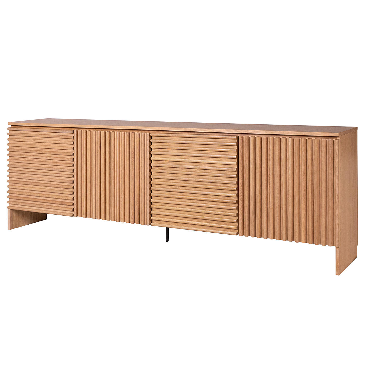 SIDEBOARD - Akazie massiv / Eisen, 230 cm - Eichefarben, Holzwerkstoff (231/75/40cm) - home24