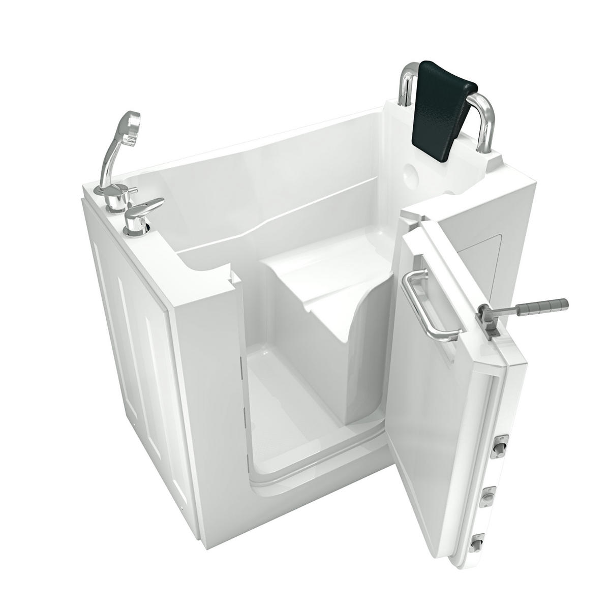 SITZBADEWANNE Senioren Sitzwanne mit Tür S08-B-R 110x68cm - Weiß, Glas/Kunststoff (68/114/110cm) - AcquaVapore by Sandra Jentho