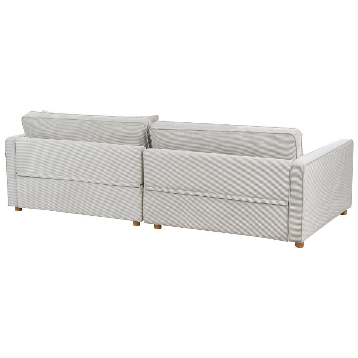 3-SITZER-SOFA Cord hellgrau Vinstra - Hellbraun/Grau, Textil (250/80/125cm) - Beliani